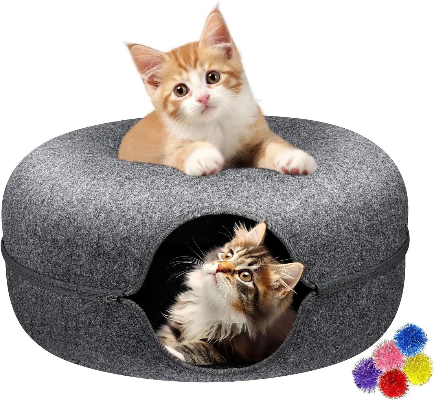 2024 Hot Selling Cat Interactive Tunnel Bed Cat Cave Nest Indoor Car Cover Bed