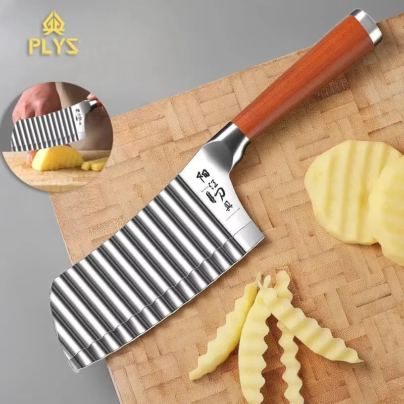 304 Stainless Steel Wave Knife Potato Knife Vegetable Fruit Wavy Edged Knife Crinkle French Fry Slicer