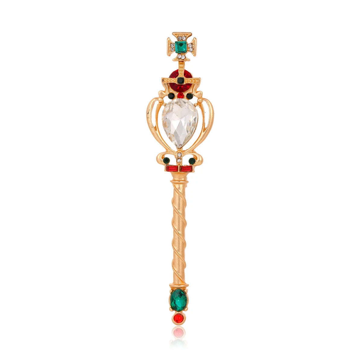 DRAL1151 Vintage Palace Antique Magic Wand Water Diamond Colorful Treasure Brooch Simple and Exquisite Style Pin