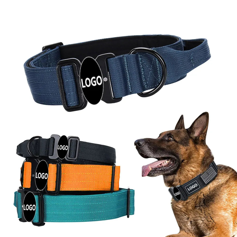 Wholesale Pet Dog Collar With Handle Soft Padded German Shepherd Collar for Medium and Large Dogs Heavy Duty Tactical Dog Col