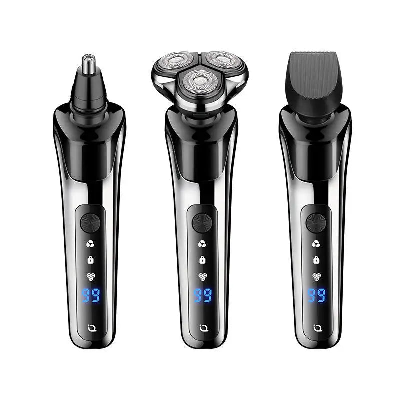 USB Rechargeable 4D Rotary Triple Blade Stainless Steel Blades Waterproof Electric Shaver Model 5000 for Men