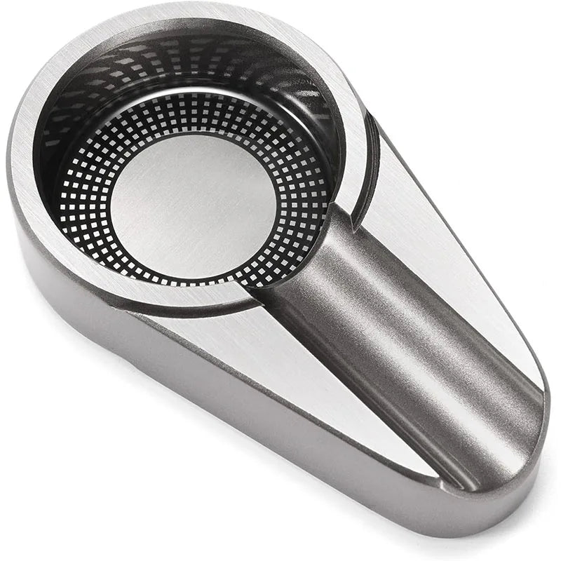 Silver Metal Cigar Ashtray Stainless Steel Unique Shape Cigar Travel Ashtray