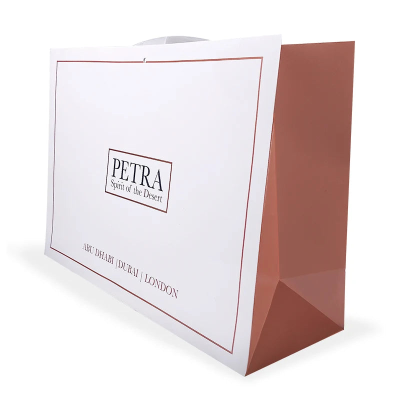 Custom Luxury Paperboard Bags with Embossing Recycled Materials Hand Length Handle Custom Logo for Clothing Socks Fur Packagi