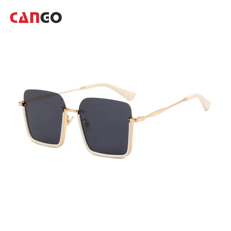 Cango Rectangular Square Frame Sunglass Women 2023 Unisex Custom Logo Sunglasses Fashion Matching Rimless Sunglass