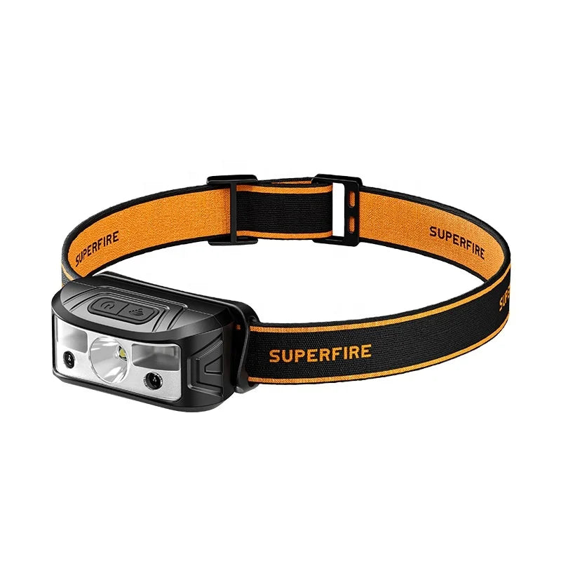 HL05-K Rechargeable LED Headlamp with Sensor Red Light IP44 Waterproof Type-C Charging 120 Lumens for Camping