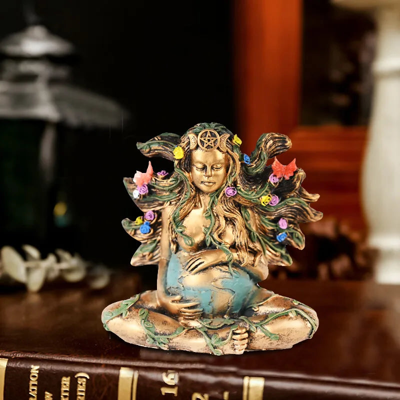 2024 Earth Mother Gaia Statue New Resin Craft Ornaments BCA42 Butterfly Earth Goddess for Home Decoration