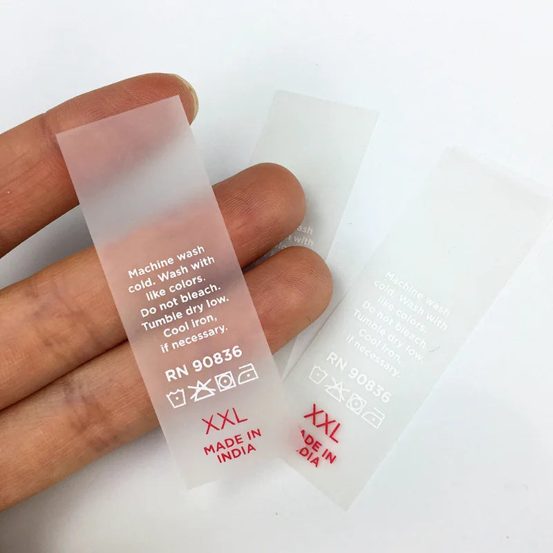 Factory Wholesale Custom Logo Printing Soft Thin Silicone TPU Wash Care Label TPU Main Labels for Clothing Garment