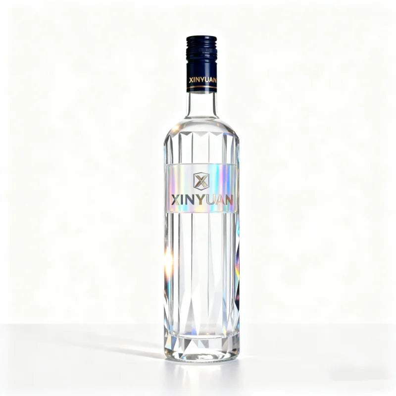 Free Sample Liquor Bottle Round Shape Glass Empty 500ml  700ml 750ml Bottle for Whisky Liquor