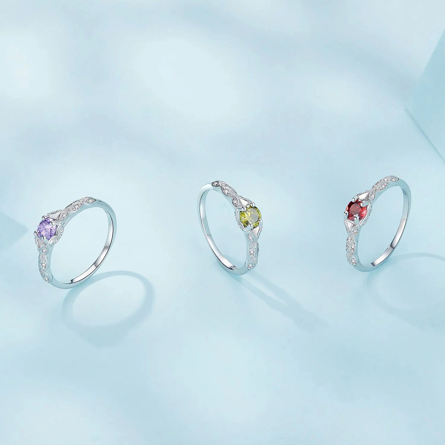 Fashion Silver Wedding Rings for Women 925 Sterling Silver Opal Jewelry Heart Shape Colorful Zircon Engagement Rings Wholesal