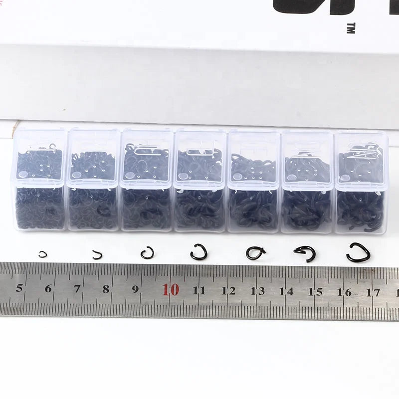 Wholesale Stainless Steel a Box of Black Color Open Jump Rings Connectors for DIY Jewelry Making Accessories