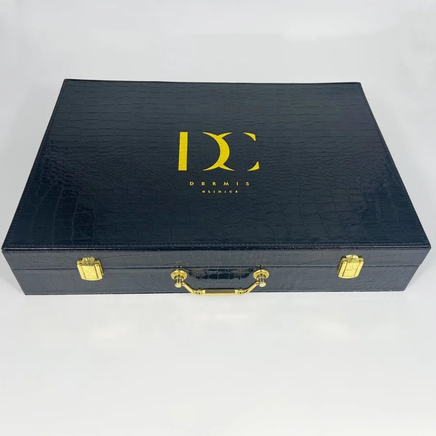 Custom Logo Skin Care Serum Cosmetic Packaging Box Black Pu Leather Packaging Box Luxury Packaging Boxes for Shoe Clothes
