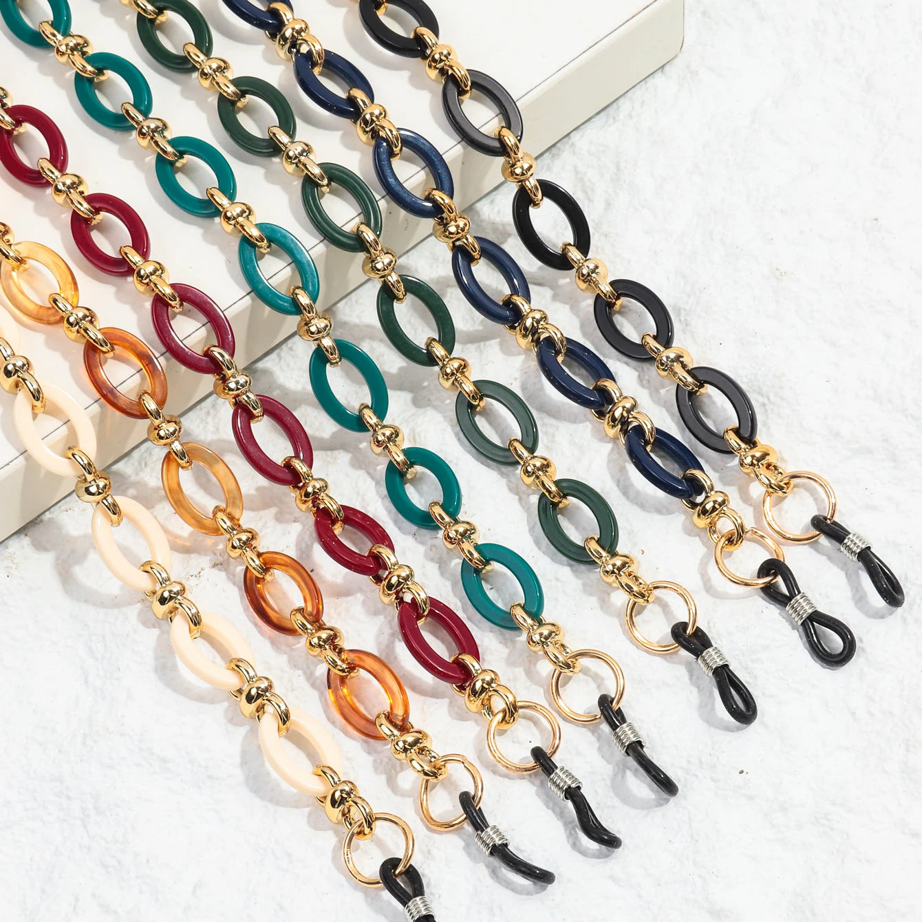 Vintage Style New Eyeglass Holder Strap Colored Resin Sunglasses Accessory 70cm Customizable Acrylic Eyeglass Chain for Women