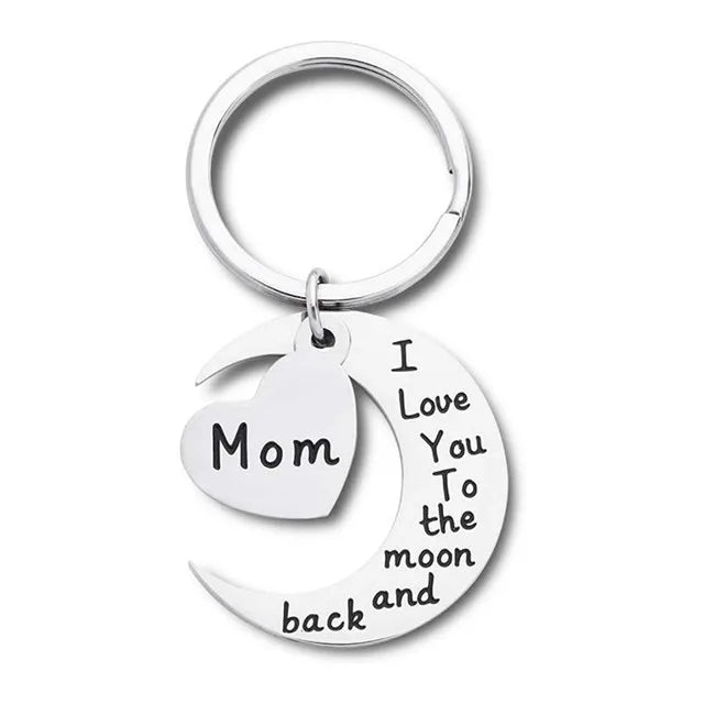 Mothers Day Gifts I Love You to the Moon and Back Keyring Mum Keychain Mother Gifts From Daughter Son Heart Pendant Mom Keych