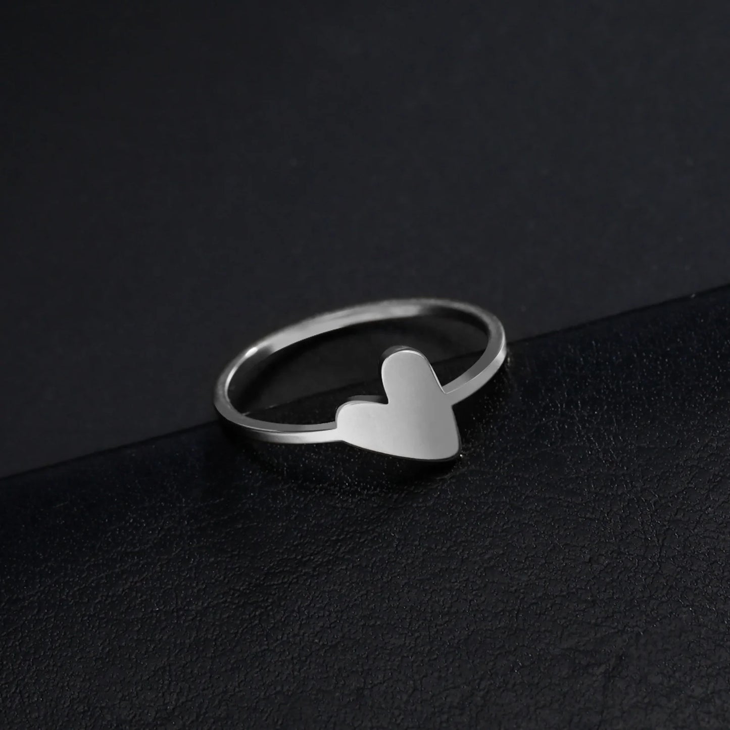 Mini Irregular Heart Ring Minimalism Finger Ring Stainless Steel Jewelry Wedding Anniversary Birthday Gifts for Women