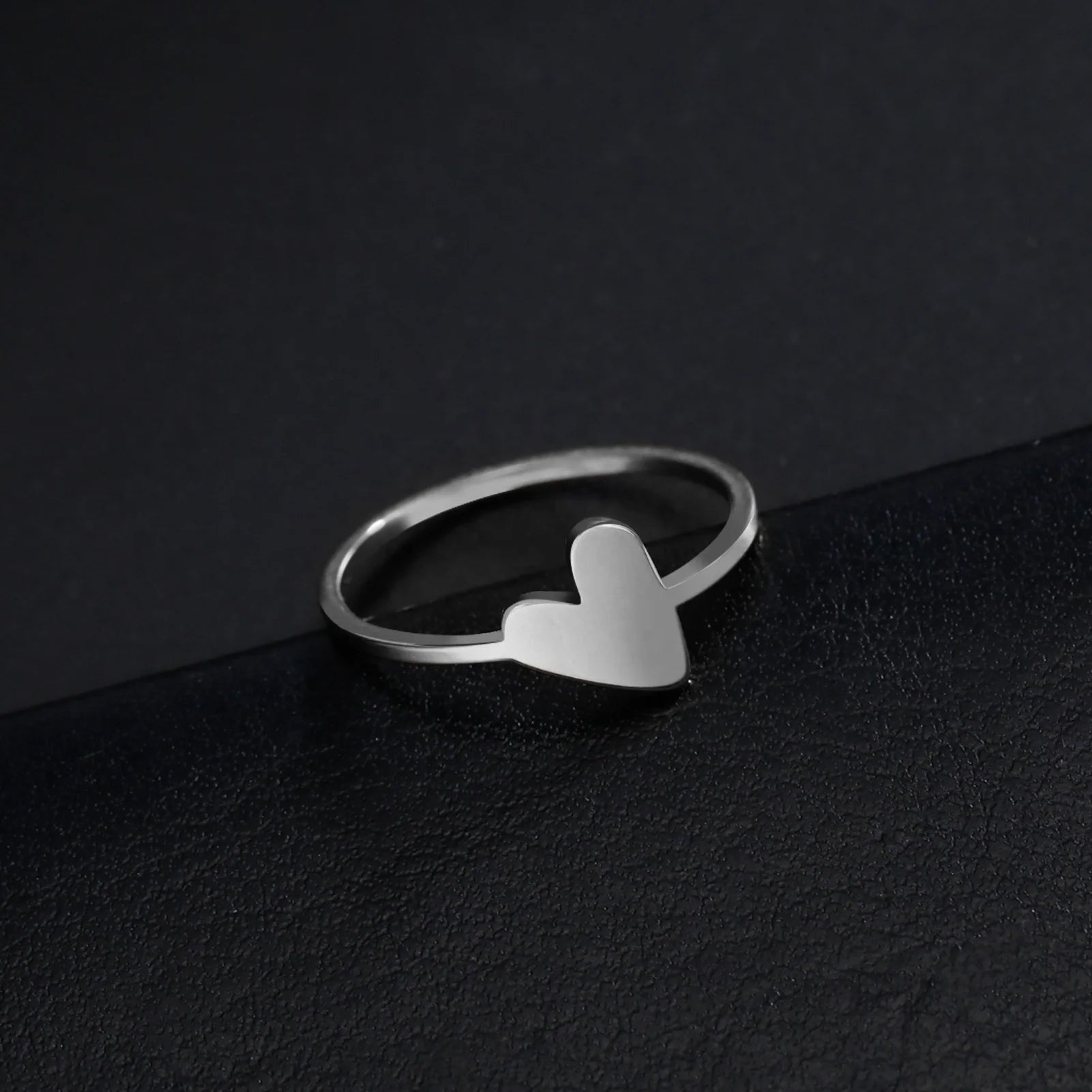 Mini Irregular Heart Ring Minimalism Finger Ring Stainless Steel Jewelry Wedding Anniversary Birthday Gifts for Women