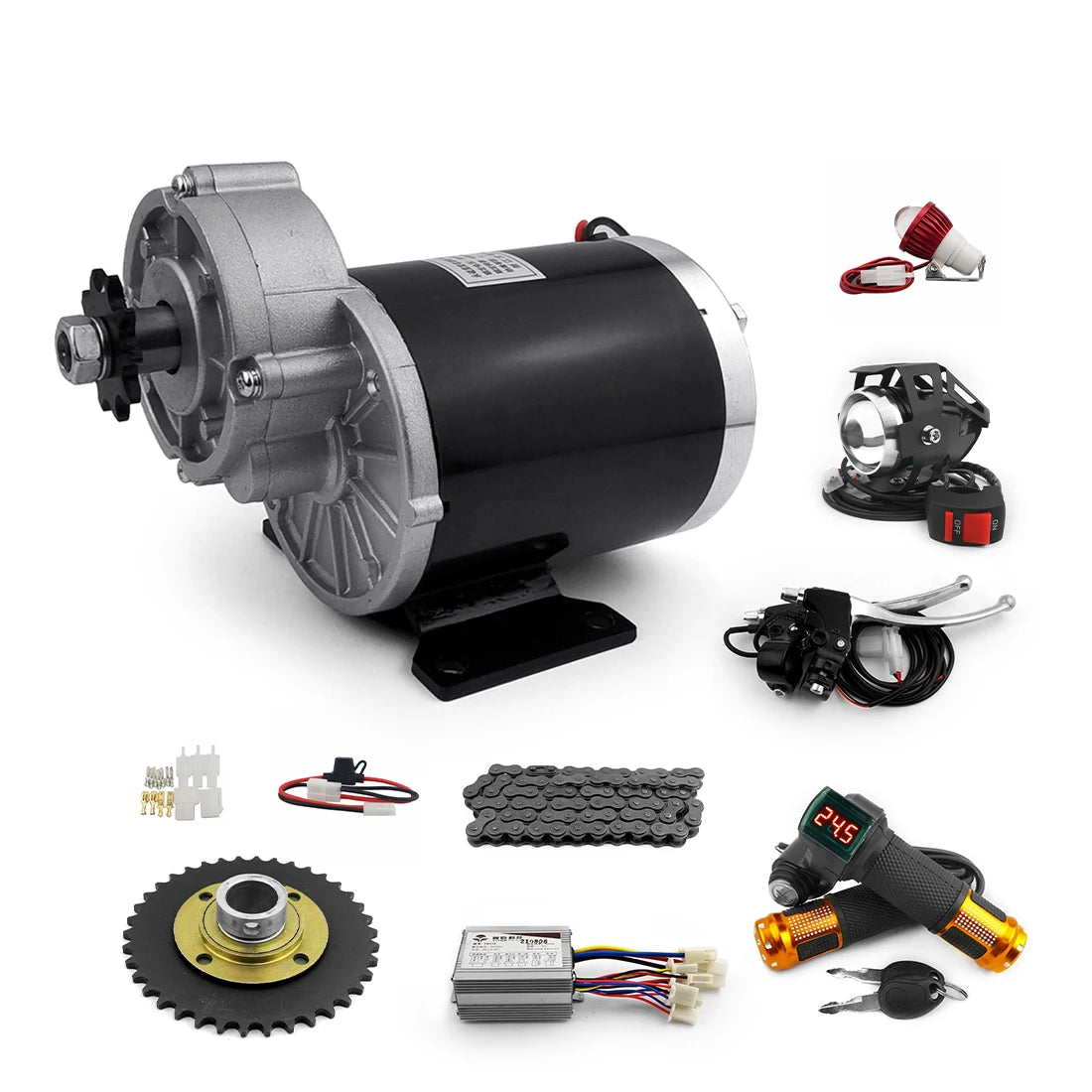 DIY MY1020Z 36V 48V 450W Brush Gear Lithium Battery Twist Electric Tricycle Motor Kit for Adults