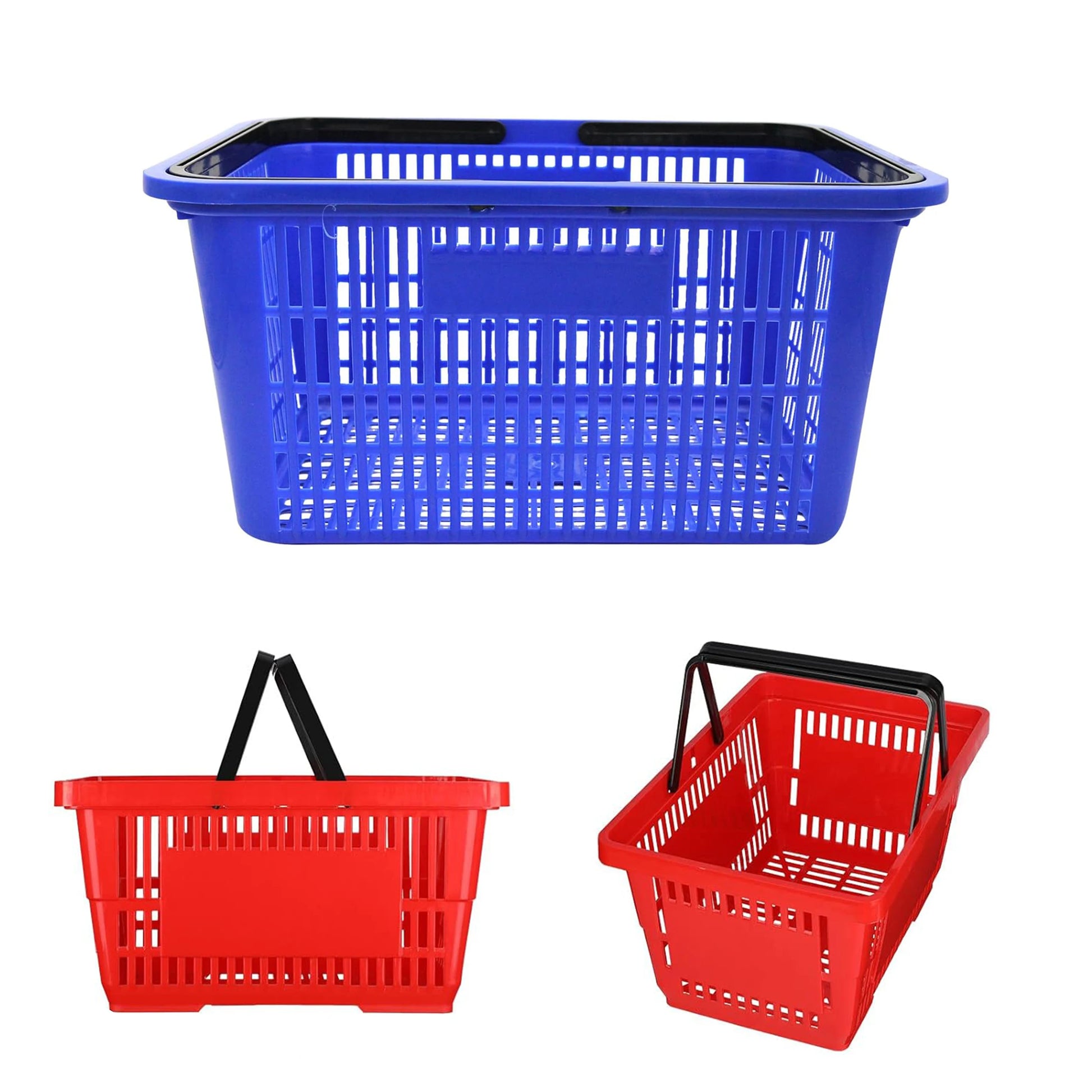20 L Mini Small Large Grocery Basket With Handles Portable Large Plastic Shopping Basket for Retail Stores