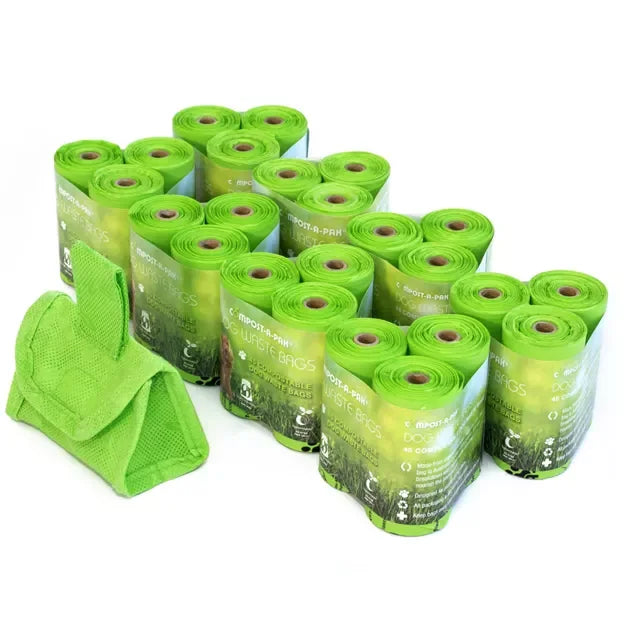 Compostable & Biodegradable Dog Poop Bags Made with Corn Starch 15 Doggy Bags Per Roll Dog Waste Bags