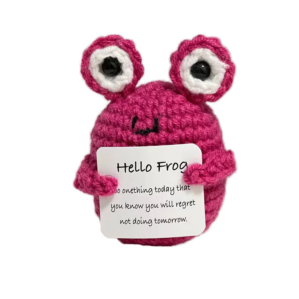 2024 Hot Selling New Style 100% Wool Handmade Crochet Frog Positive Potato Doll Novelty Gifts