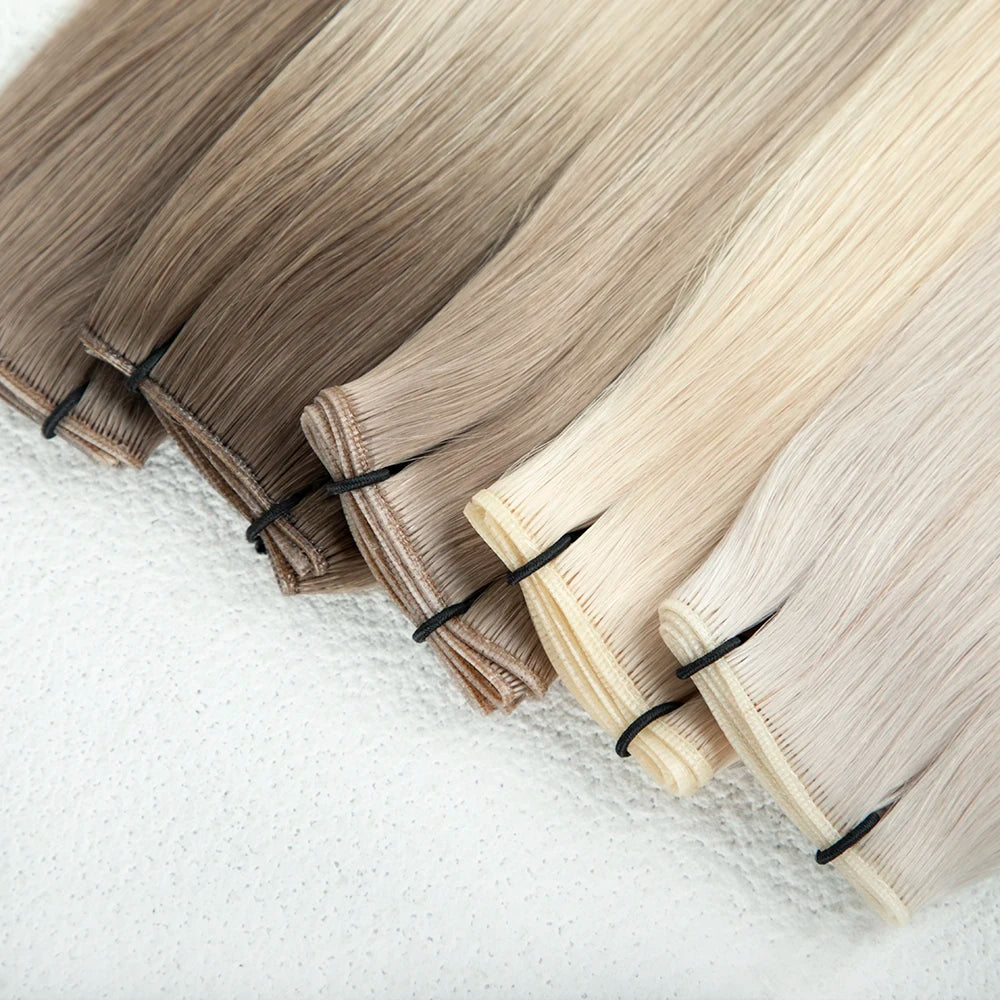 LeShine Genius Volume Weft Hair Extensions Double Drawn Color 2 Russian No Silicone Genius Weft Hair Extensions
