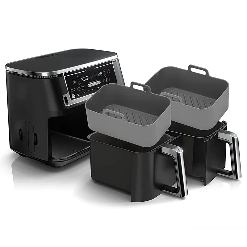 Food-Grade Reusable Non-Stick Silicone Air Fryer Rectangular Baking Dishes & Pans Design Safe for Cooking