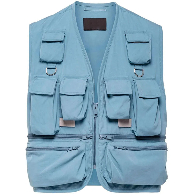 LEDUO Clothing Custom Clothes Men Design Multi-pocket Solid Color Outdoor Vest Functional for Hiking