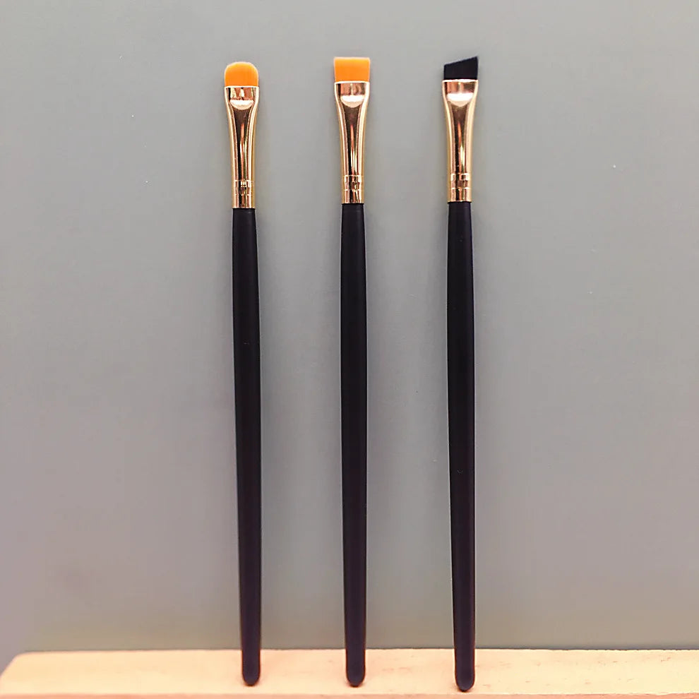 3 Pcs Eye Make up Brushes Kit Ultra Thin Eyeshadow Brush Eyeliner Brush Eyebrow Dyeing Beauty Makeup Tools