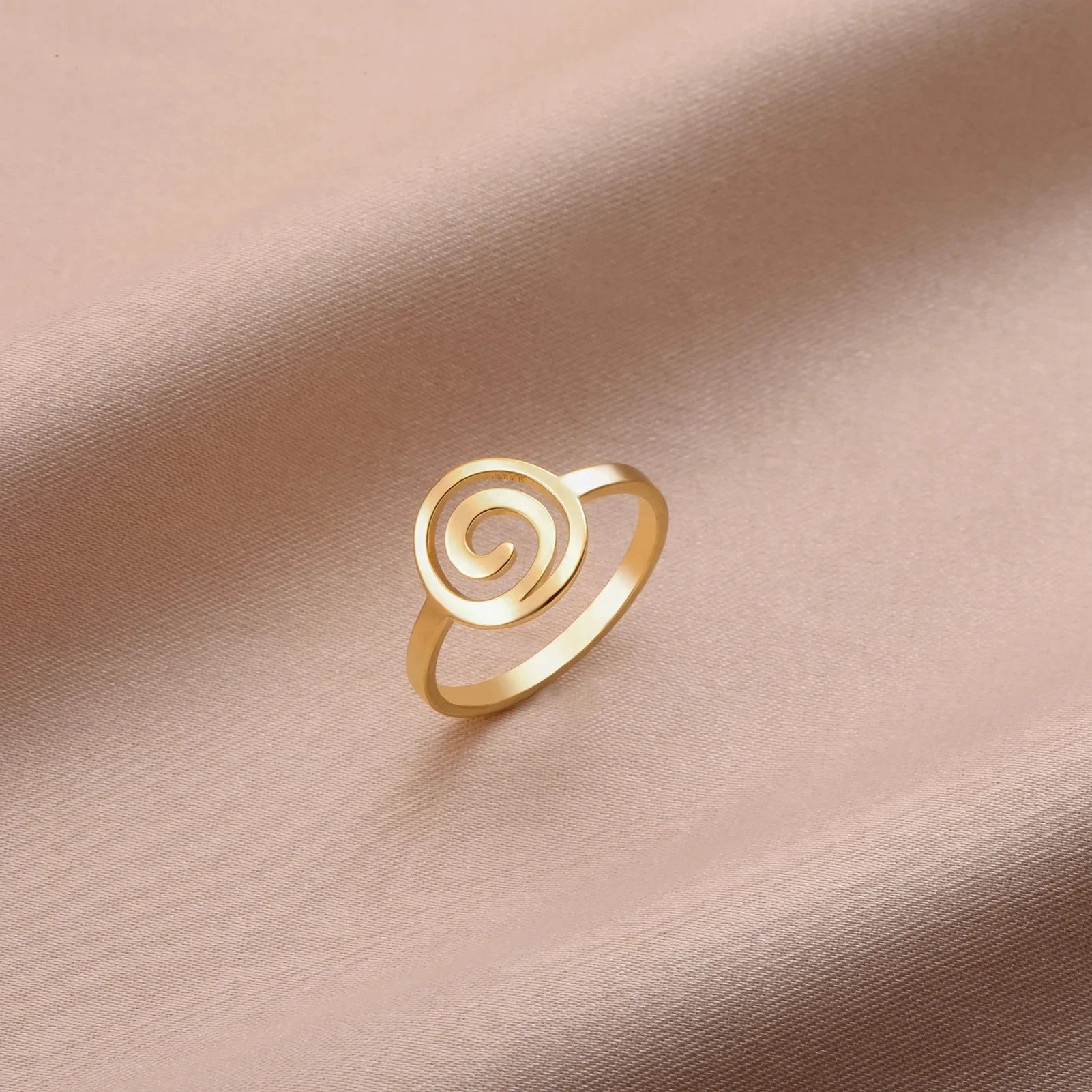 Swirling Spiral Round Rings for Women Couple Wedding Band Finger Ring Fashion Creative Stainless Steel Jewelry