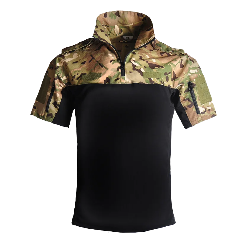 HAN WILD Biking t Shirt Camouflage Turtleneck Unisex Hiking t Shirt Breathable t Shirt