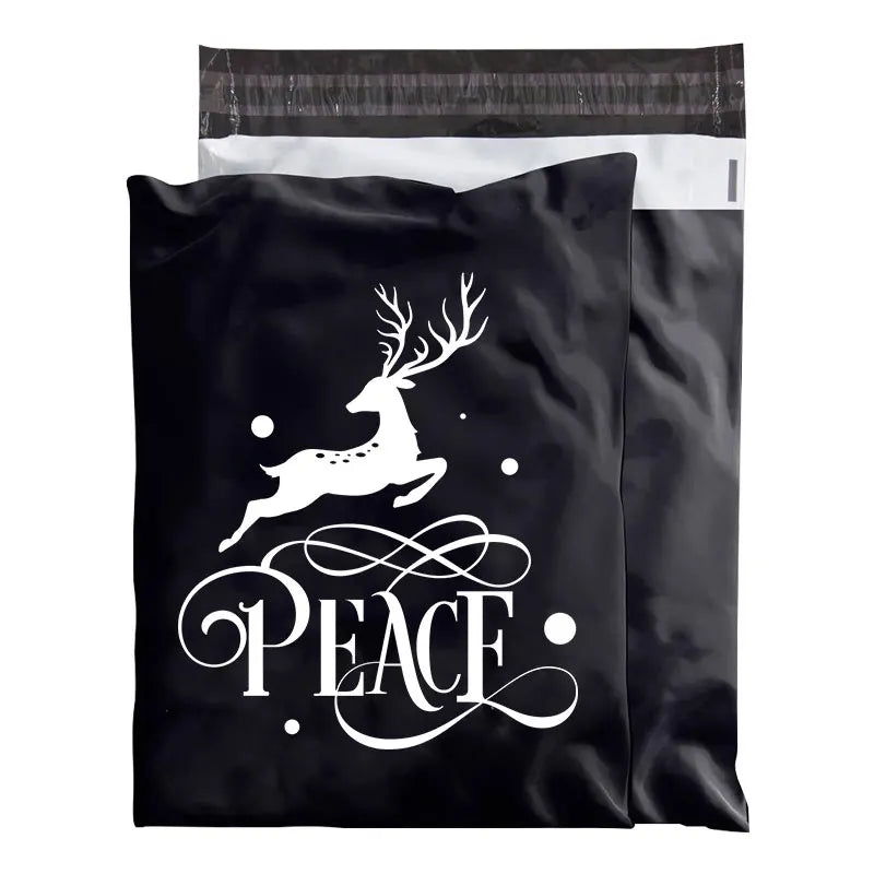 RONGWEN Factory Custom Black Christmas Logo Eco-friendly Large Clothing Plastic Packaging Bag Poly Mailer Waterproof Mailing 