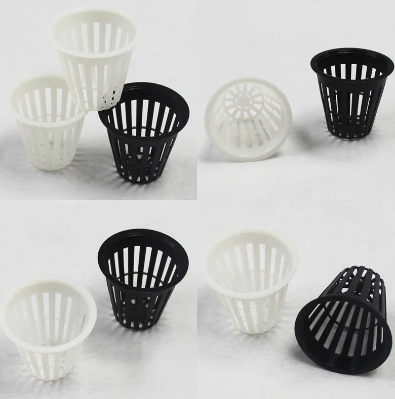 Plastic Net Cup Mesh Microgreen Plant Basket Net Pot Hydroponic Growing Plant Mesh Net Pot Mesh Cup Plastic Basket