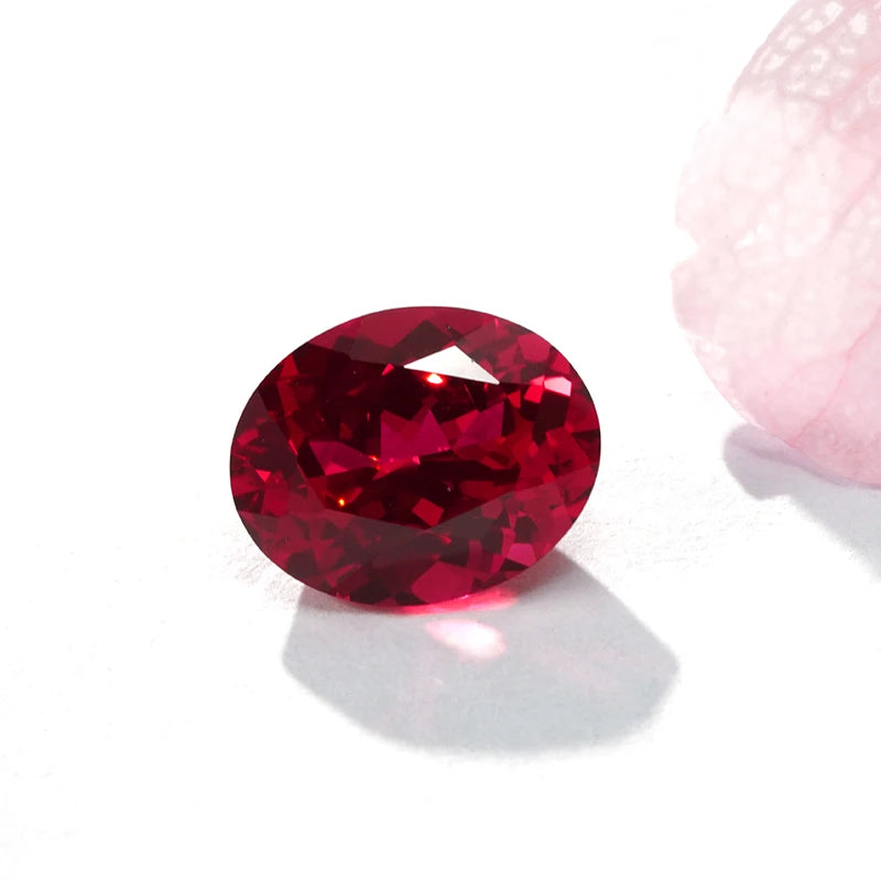 Popular Ring Stone Blood Red Ruby 3*5mm-13*18mm  0.2-18ct Oval Cut Lab Grown Ruby