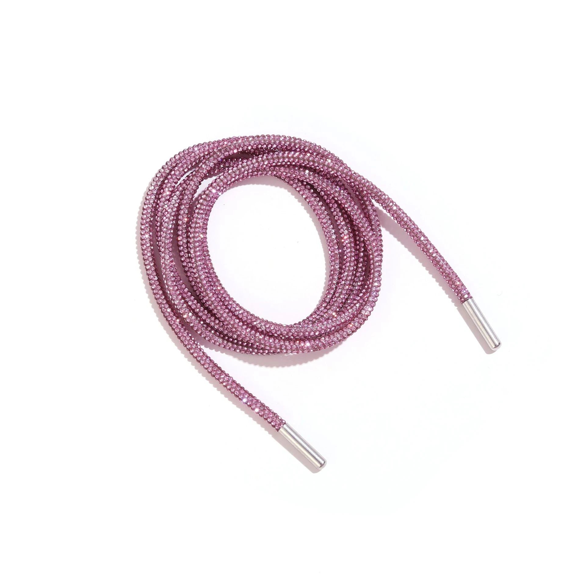 Quality 3mm Nylon Rhinestone Shoe Laces 80-160cm Diamond round Shoelaces in 12 Shiny Colors for Casual Styles