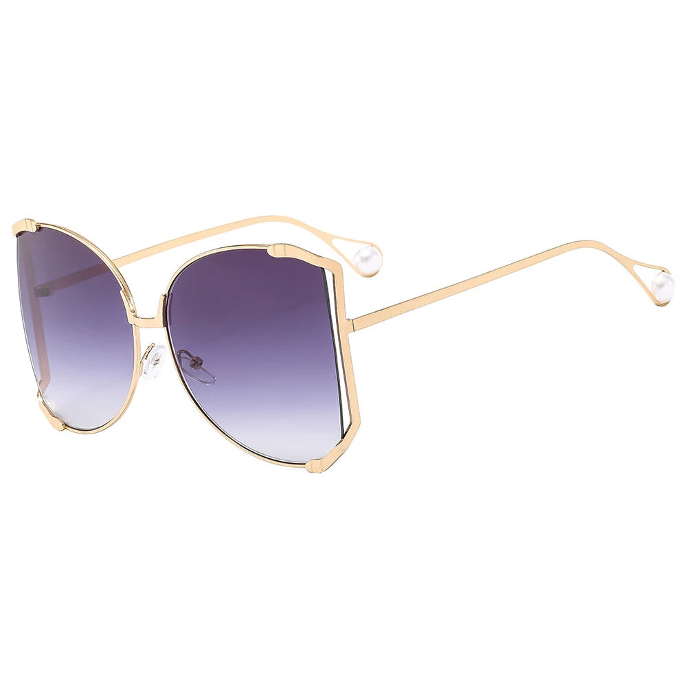 High Quality Custom Logo Uv400 Protection Metal Sunglasses Big Frame Square Sunglasses 2024