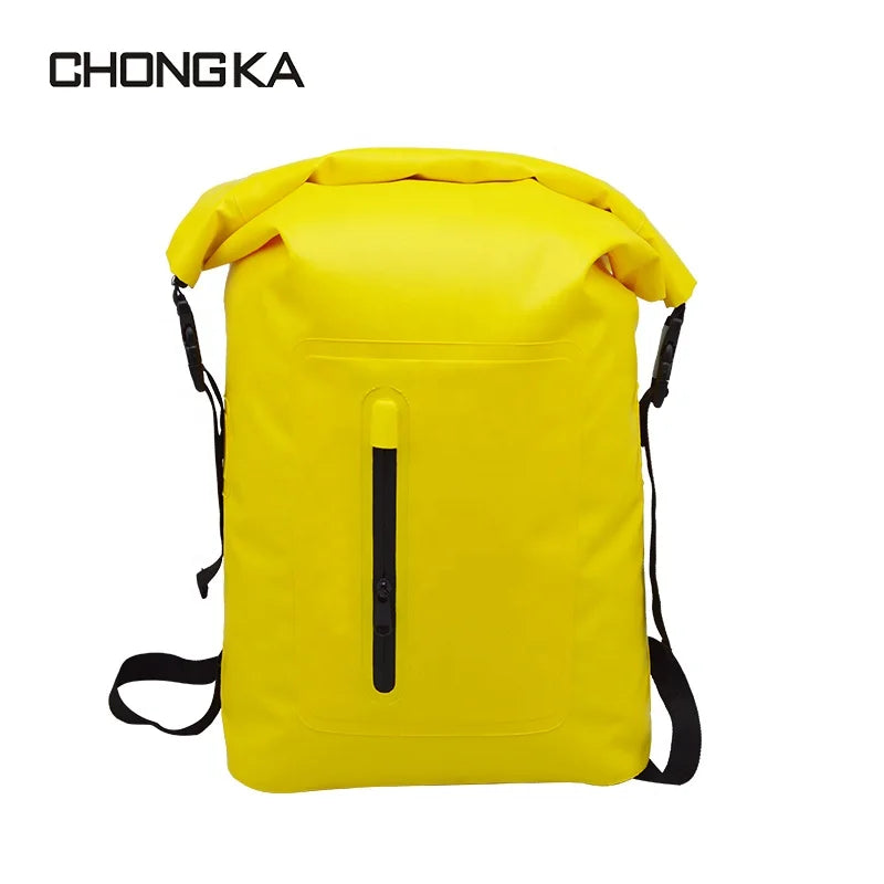 Custom Men Roll-Top PVC Dry Bag Waterproof Backpack Fully Waterproof Bag for Camping Hiking