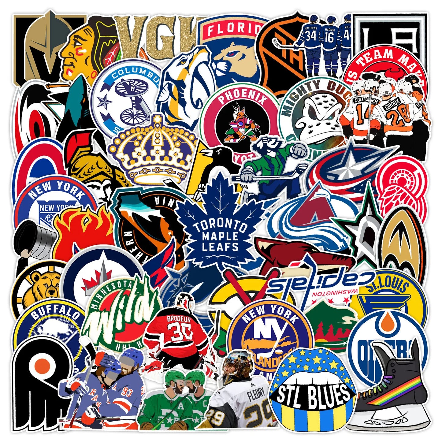 Sports Ice Hockey Graffiti Decorative Stickers 50pcs Waterproof Labels for Luggage Laptop Guitar Helmet Skateboard