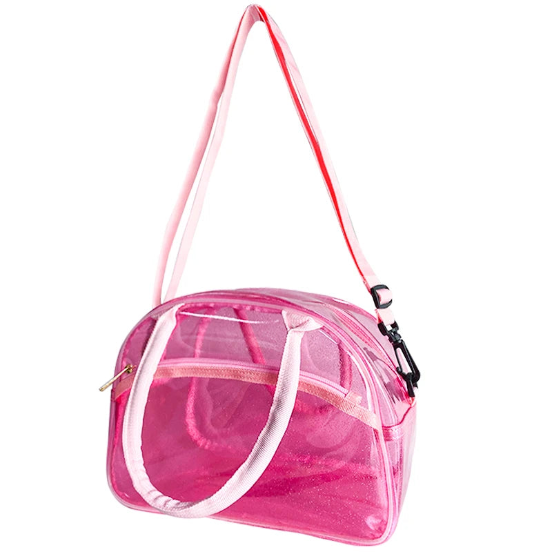2024 New Pure Colour Designer Adjust Shoulder Strap Premium Girls Stadium Approved Pvc clear Crossbody Bag