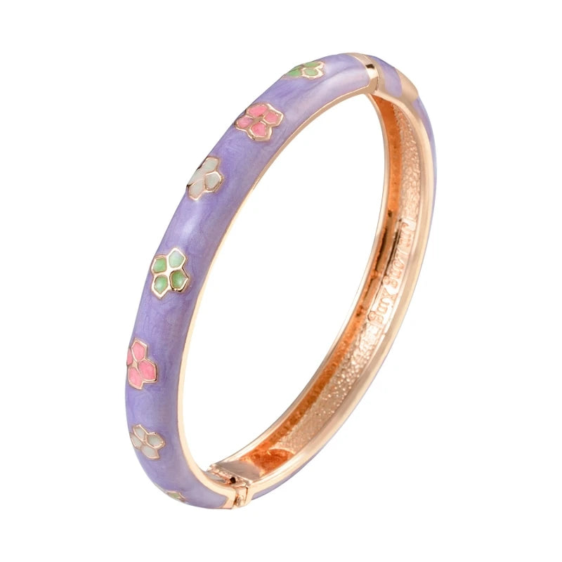 Daili Violet Women's Gold-Plated Bracelets Trendy Fashion Accessory with Classic Style Bangles Jewelry