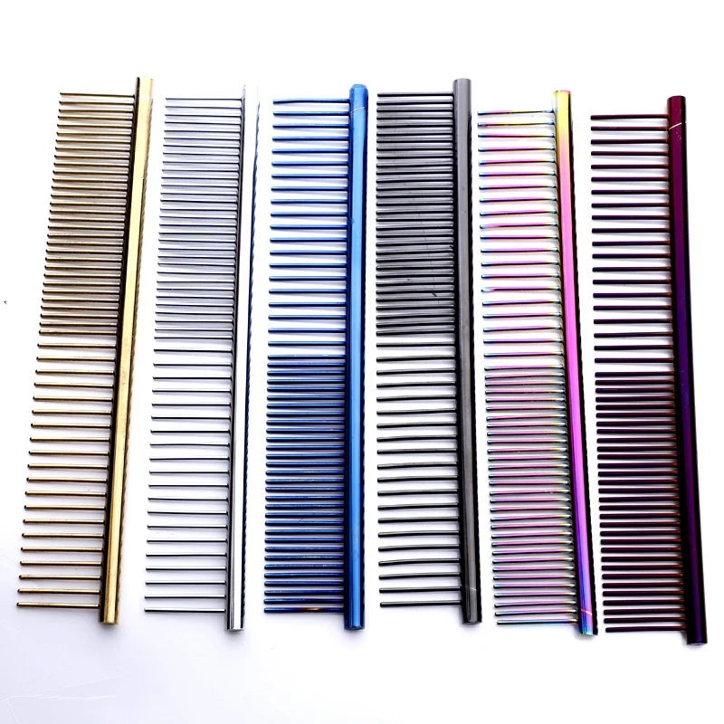 Hairdressing Pet Self Cleaning Comb Brush Stainless Steel Pet Dog Comb Pet Hair Removal Comb
