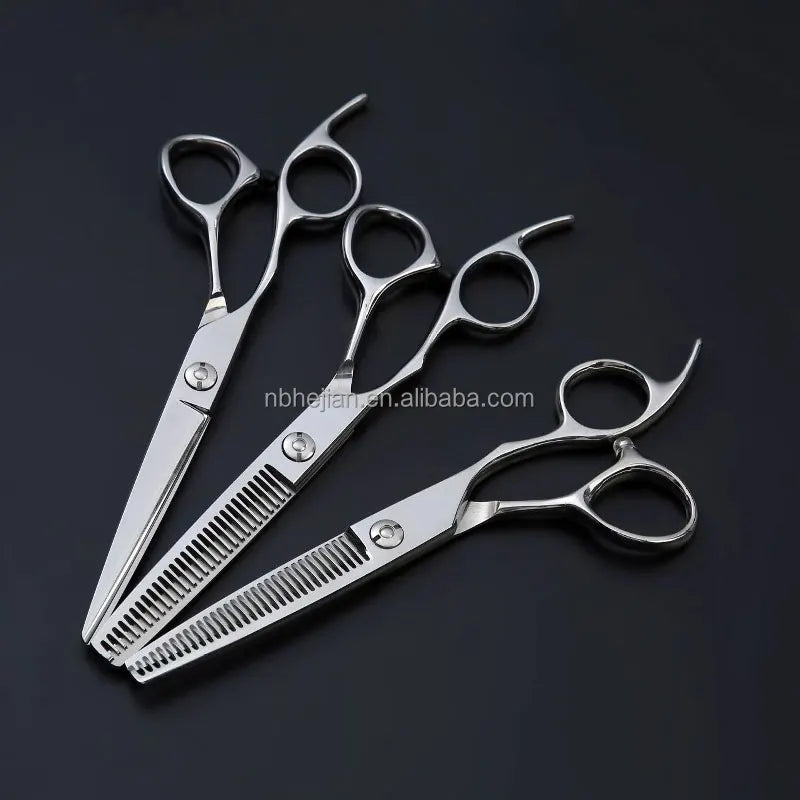 440C Beauty Hair Scissors 6.0 Inch Left-Handed Barber Scissors with Thinning Blade Japanese Steel Handle 59-60 HRC LT