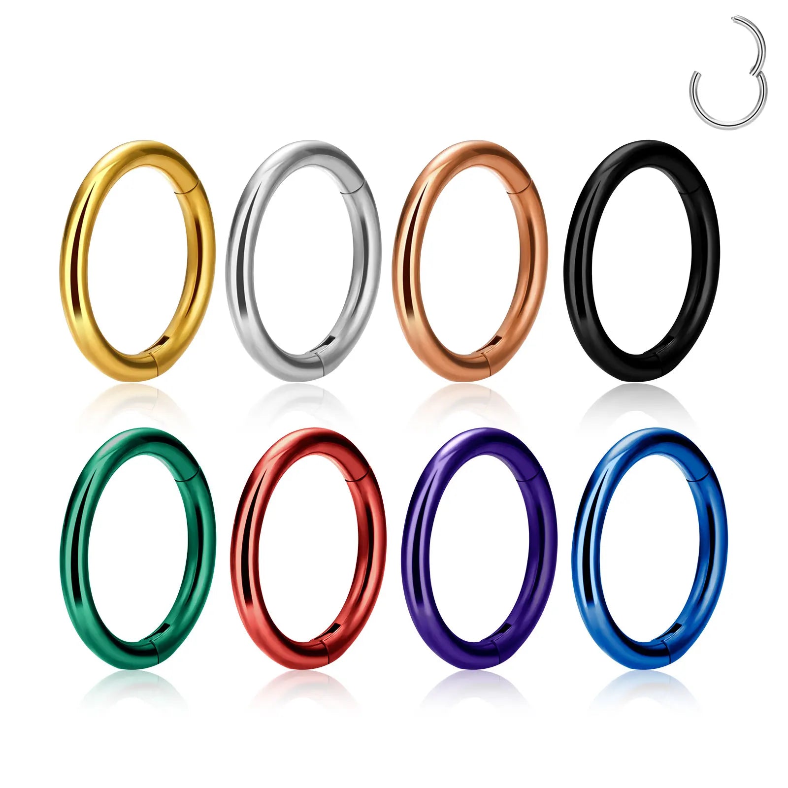 Wholesale G23 F136 Titanium Septum Nose Rings Hoop Clicker Womens Earrings Helix Cartilage Daith Tragus Body Piercing Jewelry