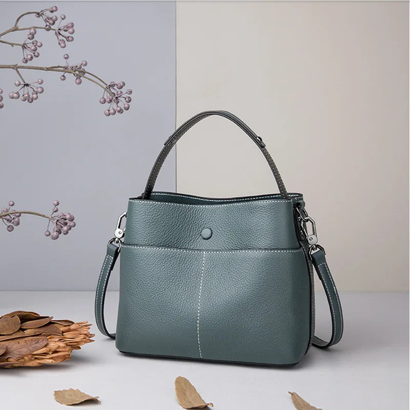 Women Cow Genuine Leather Luxury Handbag Fashion Shoulder Crossbody Bag Ladies Classic Purse Handbag Women's Tote Bags