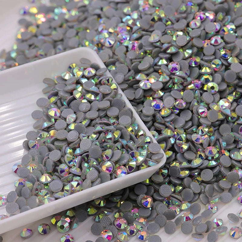 Factory Price Crystal Hotfix Flatback SS12 SS30 Rhinestones  Crystal AB Round Hotfix Rhinestones for Wedding Dress