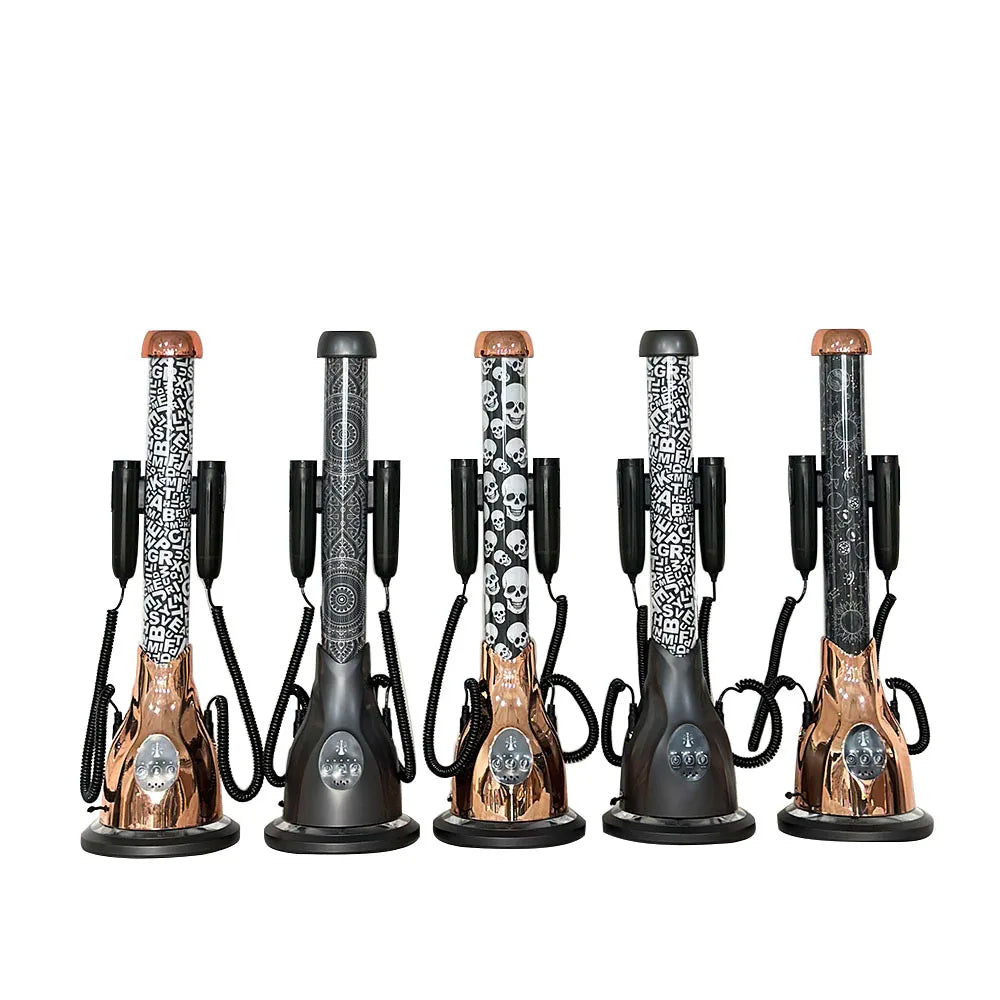 2024 New Graffiti Style Colorful Rechargeable Electronic Hookah Laser Light Hookah Shisha Smoking Set Hookah