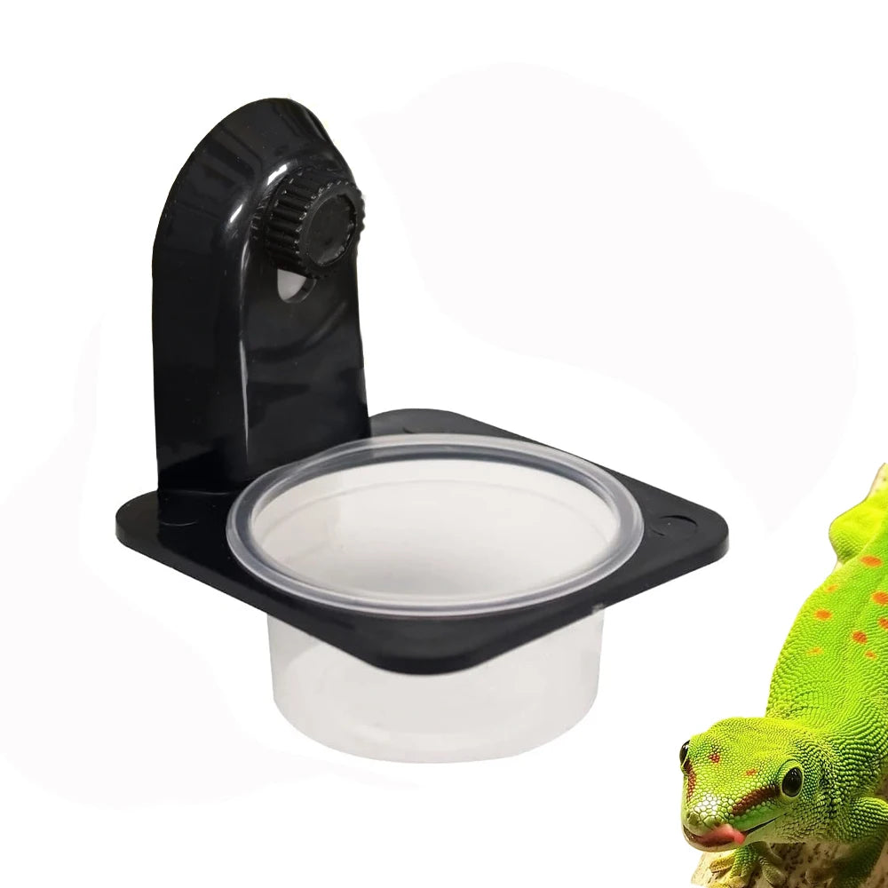 Suction Cup Reptile Feeder Chameleon Lizard Feeding Cup Gecko Transparent Fodder Container