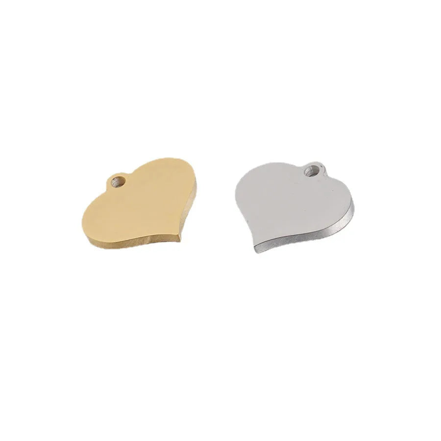 Factory Customization Personalized Mirror Polished Stainless Steel Hollow Pet Blank Label Heart Pendant Jewelry Wholesale