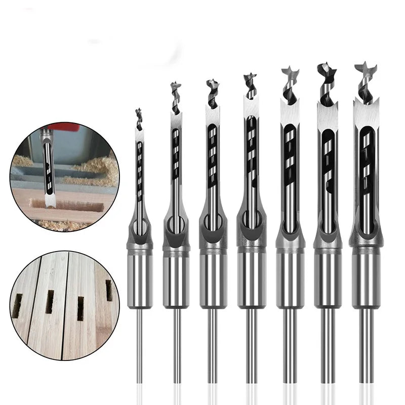 Manual DIY HSS Wood Square Hole Drilling Bit Multi-Function Woodworking Tool