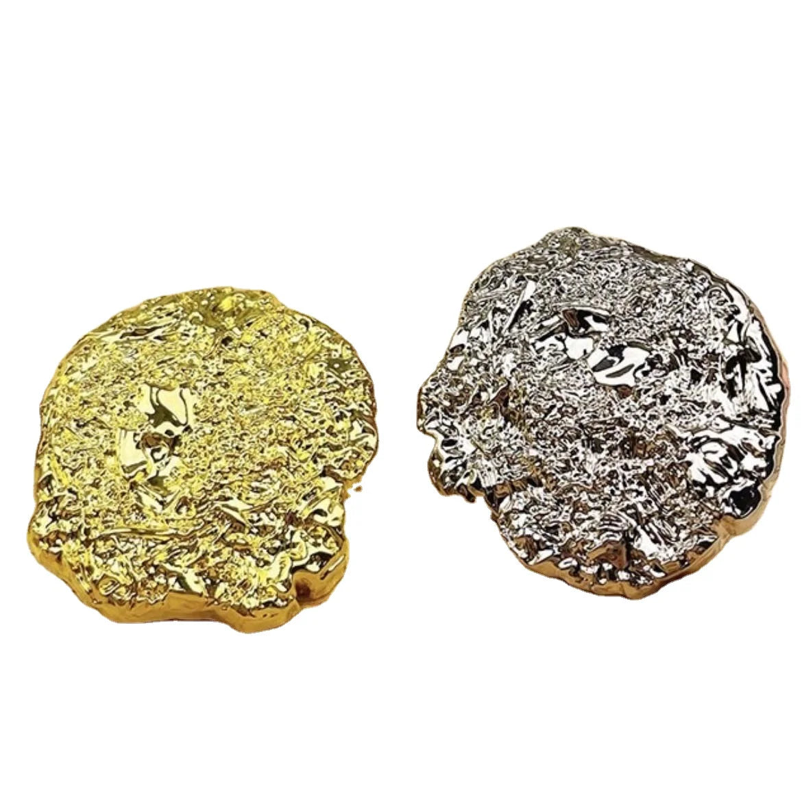 Stylish Irregular Geometric Metal Buttons Super Large Fur Coat Buttons Big Gold Silver Egyptian-style blazer Buttons for Garm