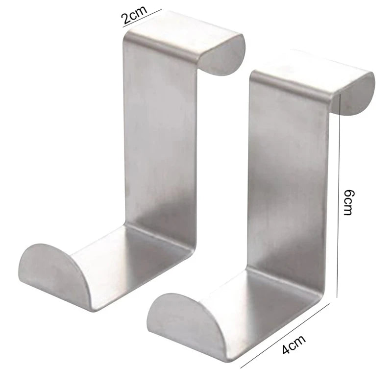 Stainless Steel Coat & Towel Door Hanger Hook for Bedroom Kitchen Bathroom Organization