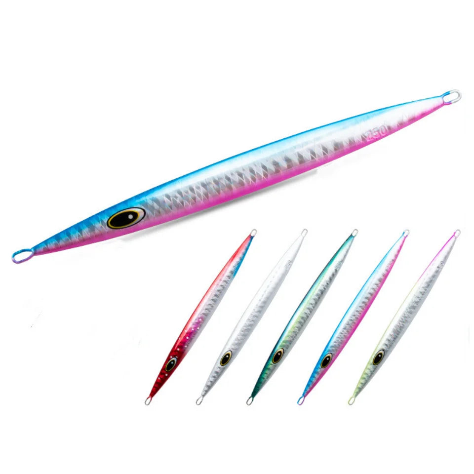 OEM Vertical Jigging Lures 250g to 700g Luminous Saltwater Deep Sinking Fishing Jig for River Lake Hard Metal Ocean Fishing L